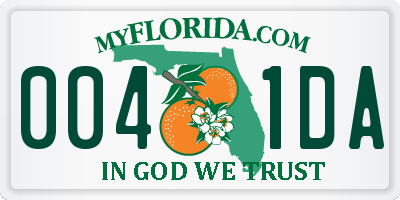 FL license plate 0041DA