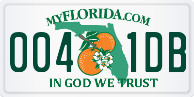 FL license plate 0041DB
