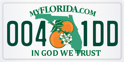 FL license plate 0041DD