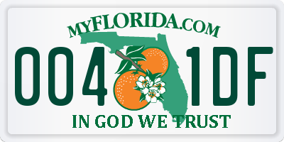 FL license plate 0041DF