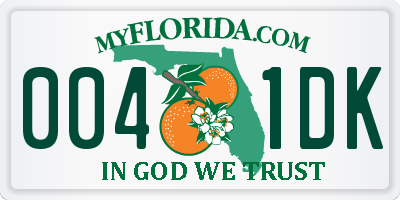 FL license plate 0041DK
