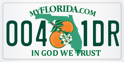 FL license plate 0041DR