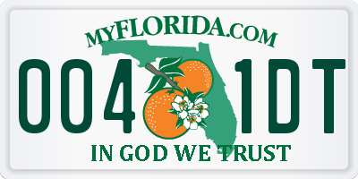 FL license plate 0041DT