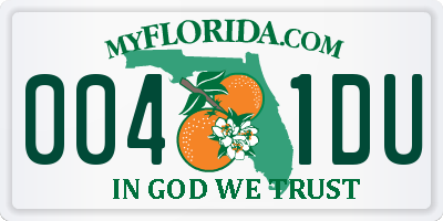 FL license plate 0041DU