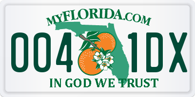 FL license plate 0041DX