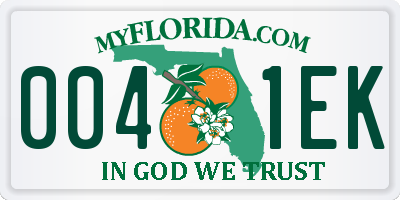 FL license plate 0041EK