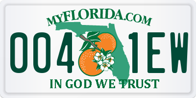 FL license plate 0041EW
