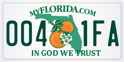 FL license plate 0041FA