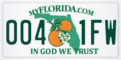 FL license plate 0041FW