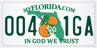 FL license plate 0041GA