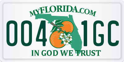 FL license plate 0041GC