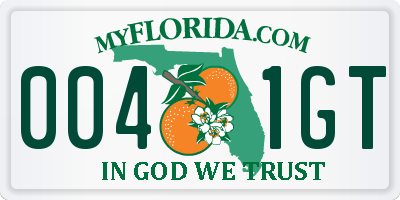 FL license plate 0041GT
