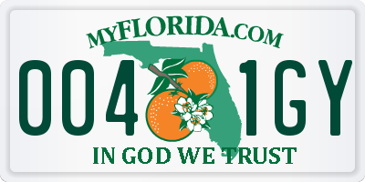 FL license plate 0041GY