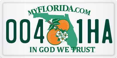FL license plate 0041HA