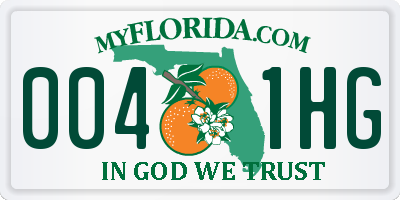 FL license plate 0041HG