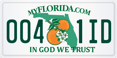 FL license plate 0041ID