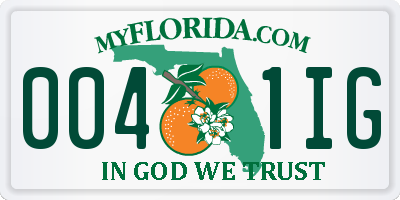 FL license plate 0041IG