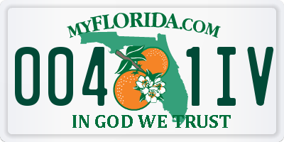 FL license plate 0041IV