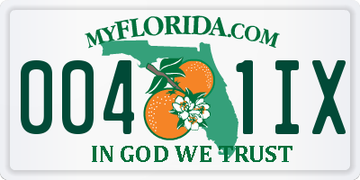 FL license plate 0041IX