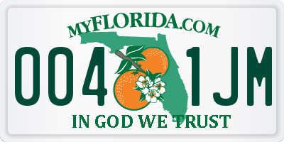 FL license plate 0041JM
