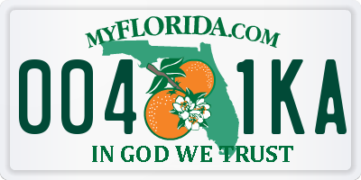 FL license plate 0041KA
