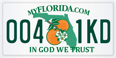 FL license plate 0041KD