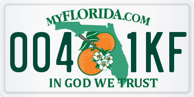FL license plate 0041KF