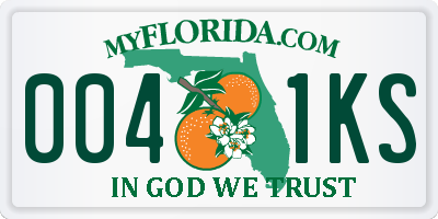 FL license plate 0041KS