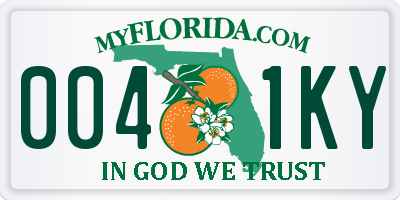 FL license plate 0041KY