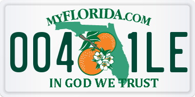 FL license plate 0041LE