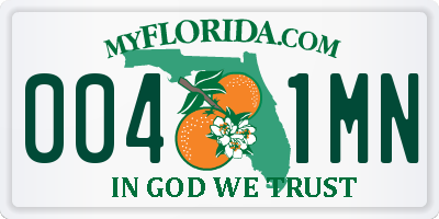 FL license plate 0041MN