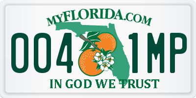 FL license plate 0041MP