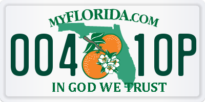 FL license plate 0041OP
