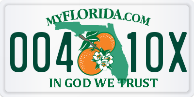 FL license plate 0041OX