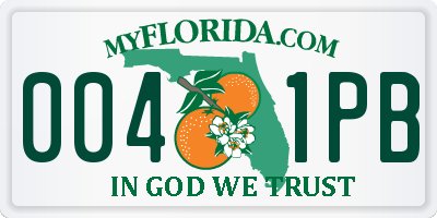 FL license plate 0041PB
