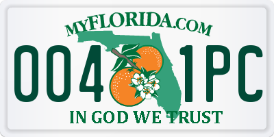 FL license plate 0041PC
