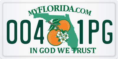 FL license plate 0041PG