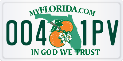 FL license plate 0041PV
