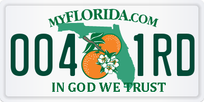 FL license plate 0041RD