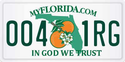 FL license plate 0041RG