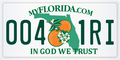 FL license plate 0041RI