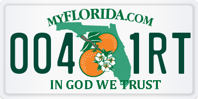 FL license plate 0041RT