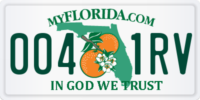 FL license plate 0041RV