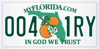 FL license plate 0041RY
