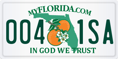 FL license plate 0041SA