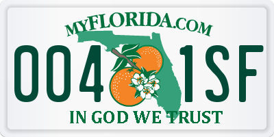 FL license plate 0041SF