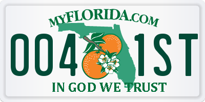 FL license plate 0041ST
