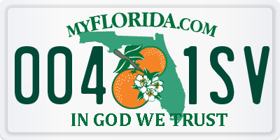 FL license plate 0041SV