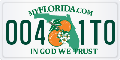 FL license plate 0041TO