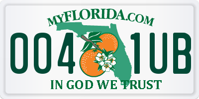 FL license plate 0041UB